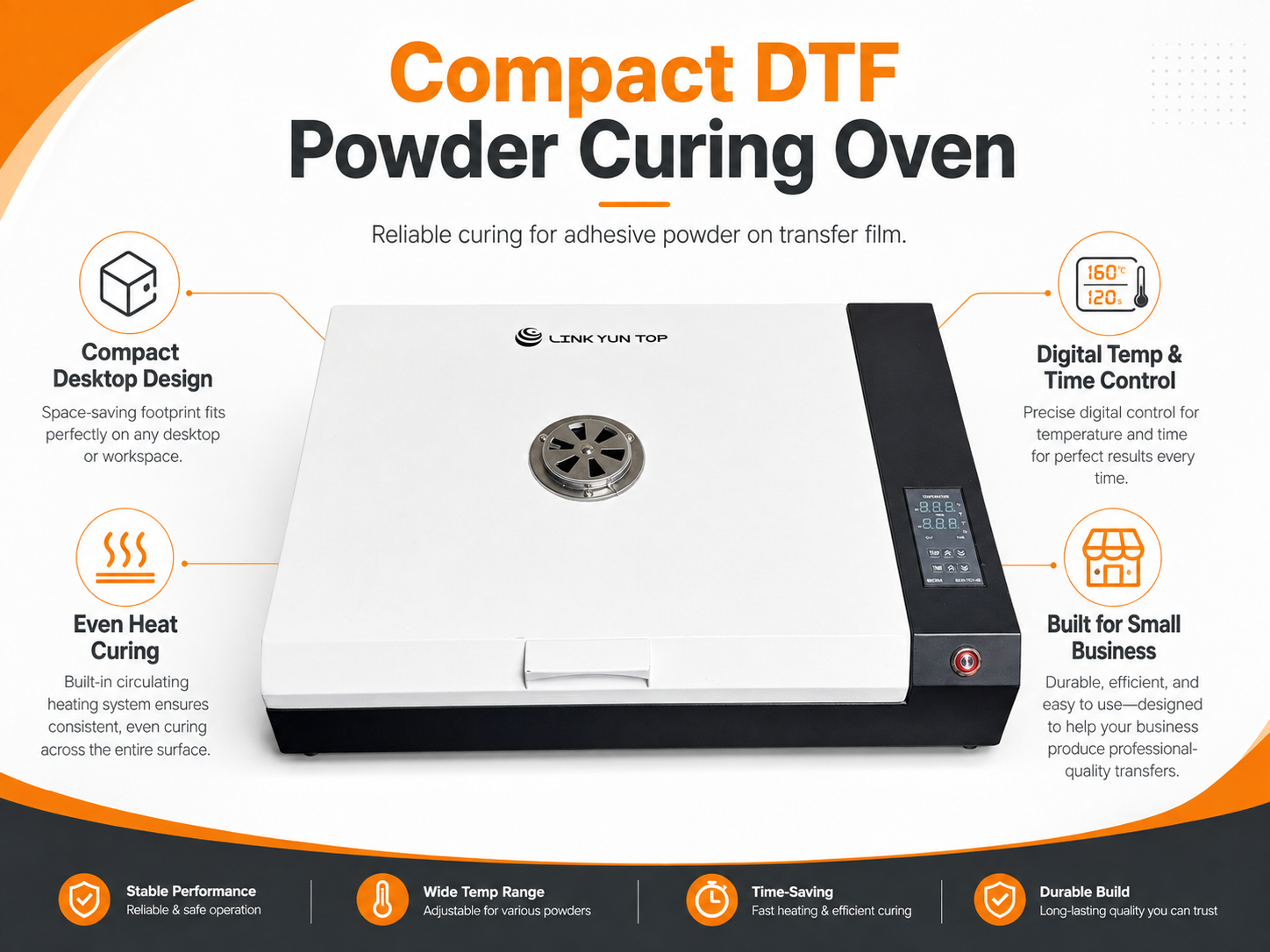 LINK YUN TOP DT-O100 Digital DTF Film Powder Heater Oven for DIY Printing