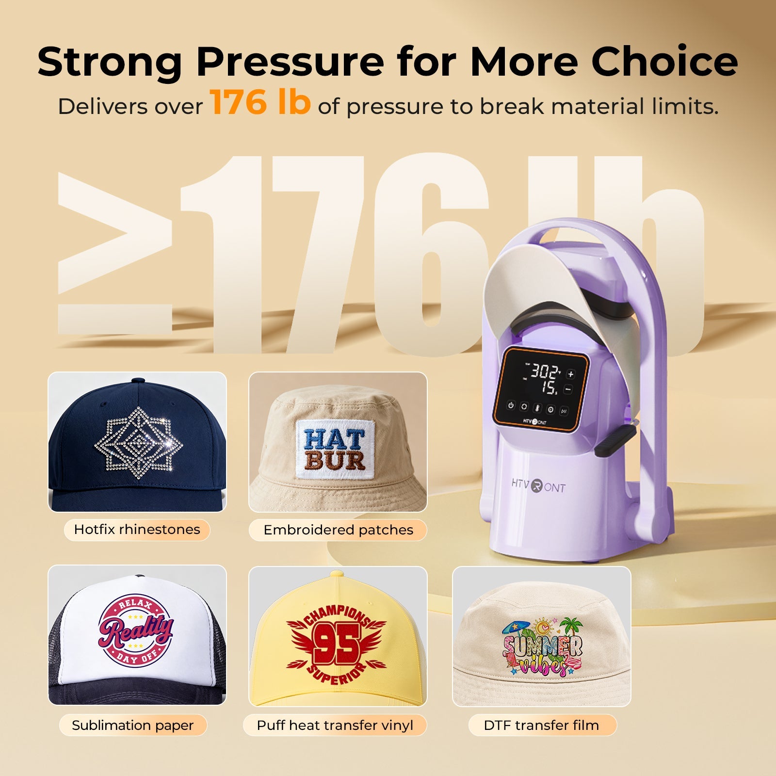 New! HTVRONT A300 Auto Hat Heat Press