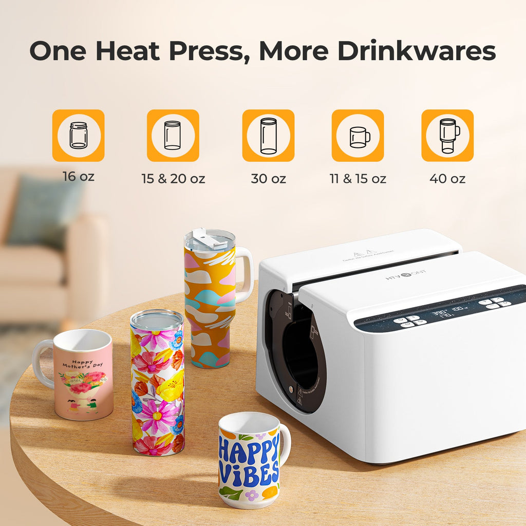 New！HTVRONT A200 Auto Tumbler Heat Press