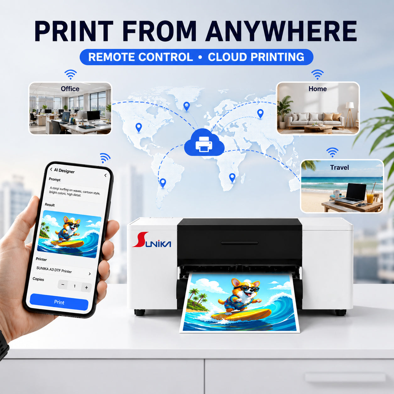 A301 13-Inch Smart DTF Printer with AI Mobile Printing